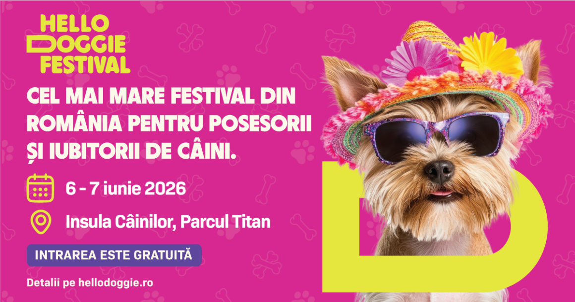Hello Doggie Festival, cel mai mare festival pentru iubitorii și posesorii de câini din România, va avea loc pe 6-7 iunie 2026