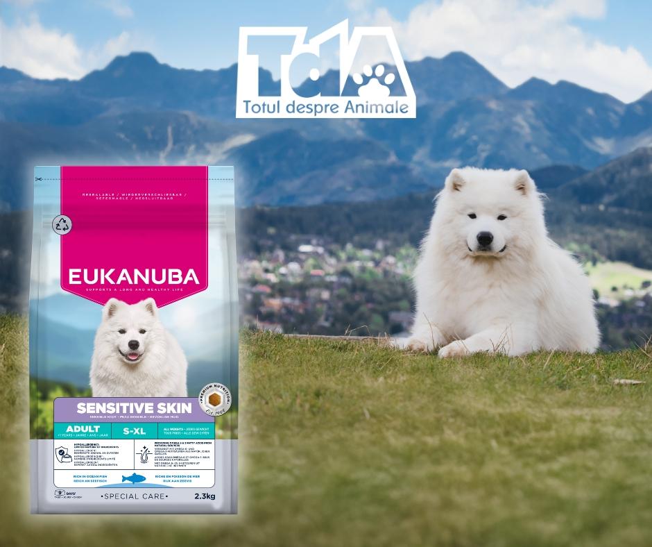 hrană Eukanuba pentru câinii cu piele sensibilă hrană Eukanuba pentru câinii cu piele sensibilă